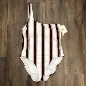 Gibson Latimer Striped One Piece Swimsuit NWT
